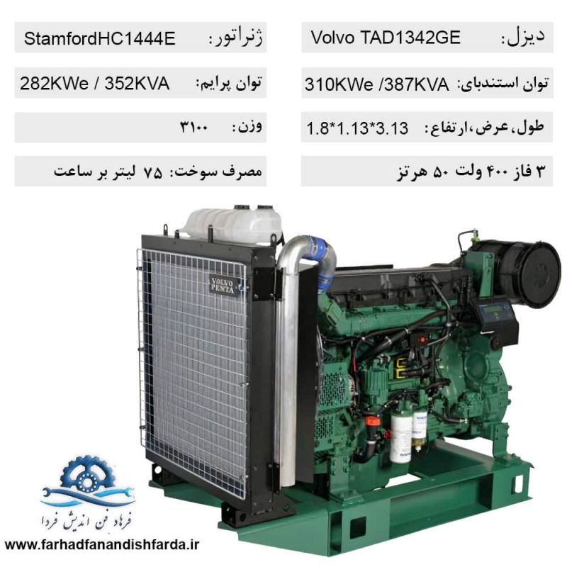 دیزل ژنراتور ولوو TAD1342GE-387KVA