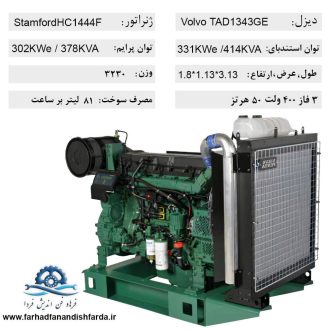 دیزل ژنراتور ولوو TAD1343GE-414KVA