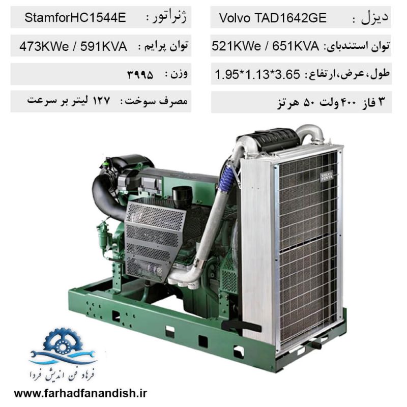 دیزل ژنراتور ولوو TAD1642GE-650KVA